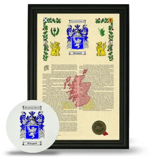 McLugash Framed Armorial History and Mouse Pad - Black