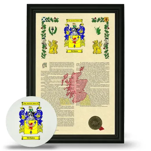 McNairn Framed Armorial History and Mouse Pad - Black