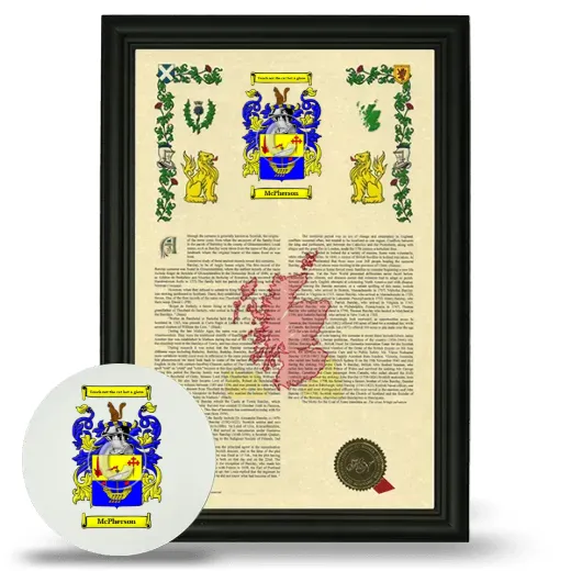 McPherson Framed Armorial History and Mouse Pad - Black