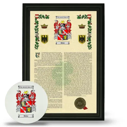 Meise Framed Armorial History and Mouse Pad - Black