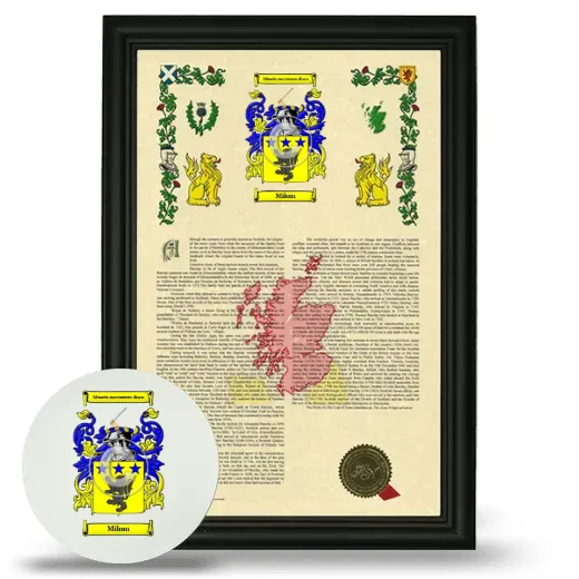 Milom Framed Armorial History and Mouse Pad - Black