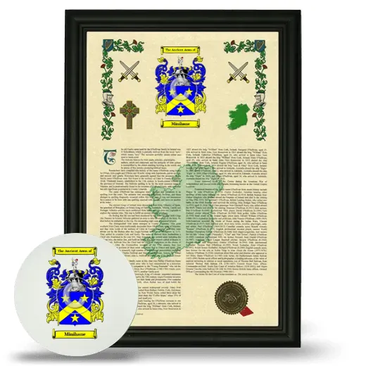 Minihane Framed Armorial History and Mouse Pad - Black