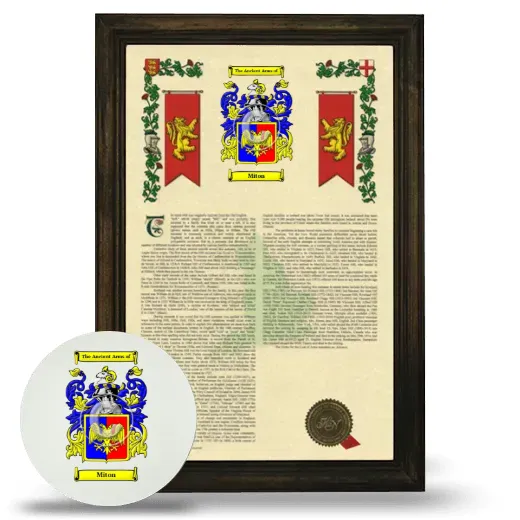 Miton Framed Armorial History and Mouse Pad - Brown