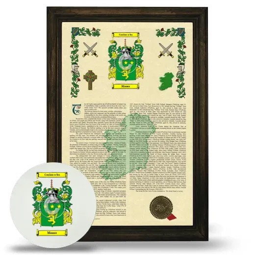 Moore Framed Armorial History and Mouse Pad - Brown