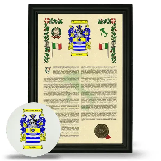 Morine Framed Armorial History and Mouse Pad - Black
