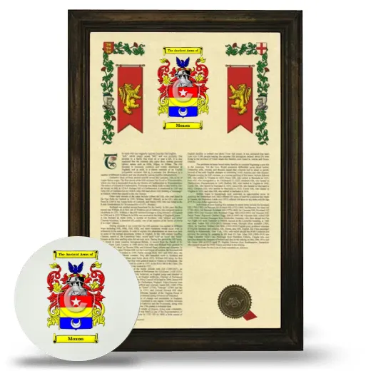 Moxon Framed Armorial History and Mouse Pad - Brown