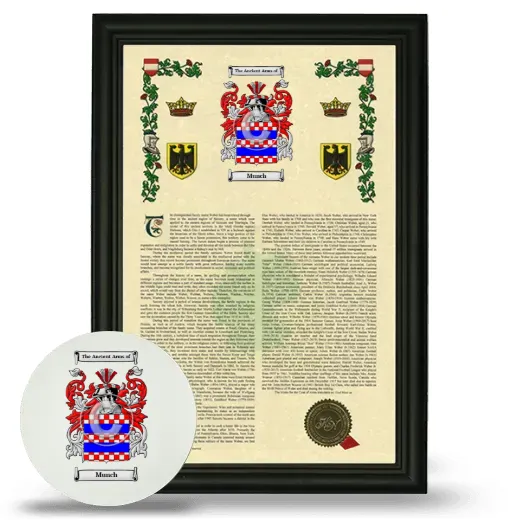 Munch Framed Armorial History and Mouse Pad - Black