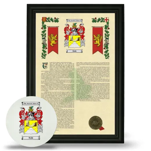 Nede Framed Armorial History and Mouse Pad - Black