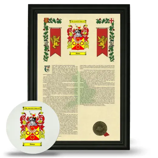 News Framed Armorial History and Mouse Pad - Black