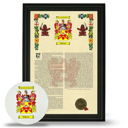 Nickeson Framed Armorial History and Mouse Pad - Black