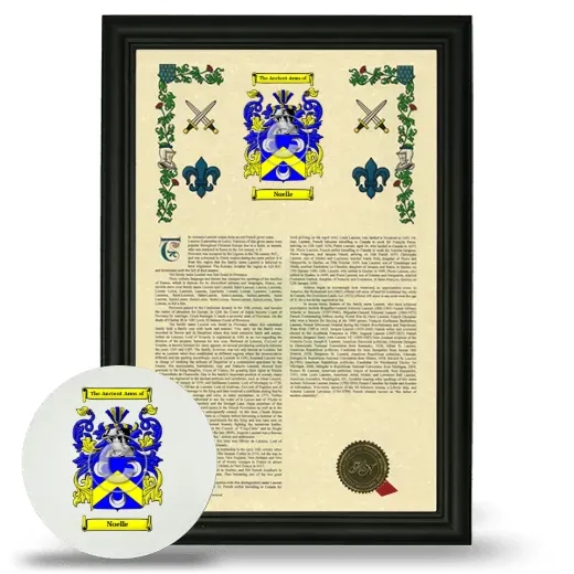 Noelle Framed Armorial History and Mouse Pad - Black