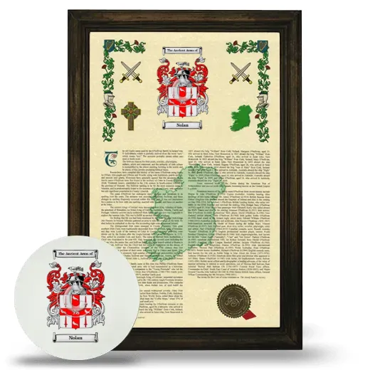 Nolan Framed Armorial History and Mouse Pad - Brown