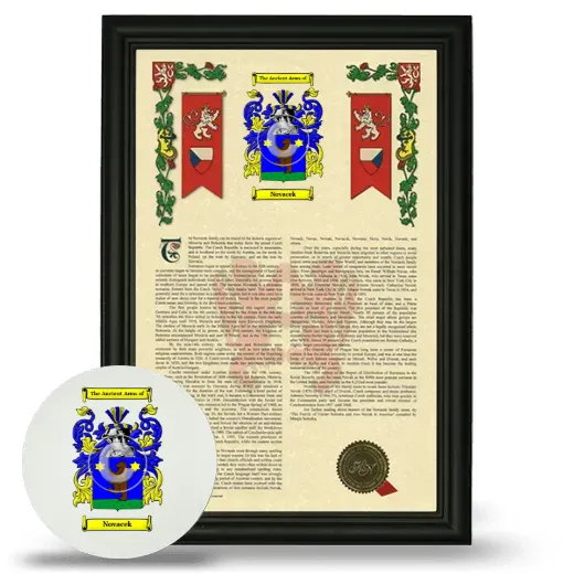 Novacek Framed Armorial History and Mouse Pad - Black