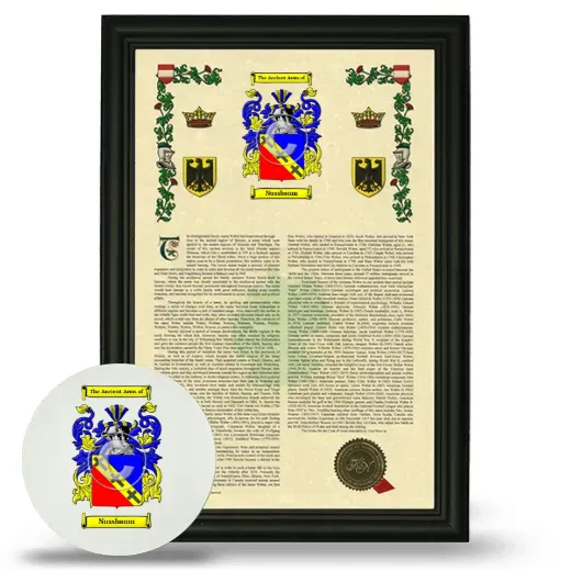 Nussbaum Framed Armorial History and Mouse Pad - Black