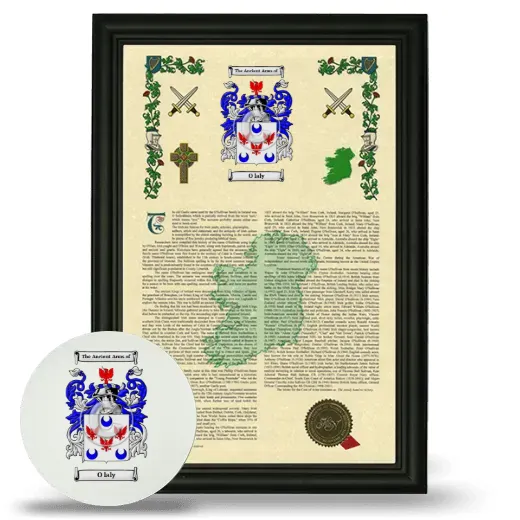 O laly Framed Armorial History and Mouse Pad - Black