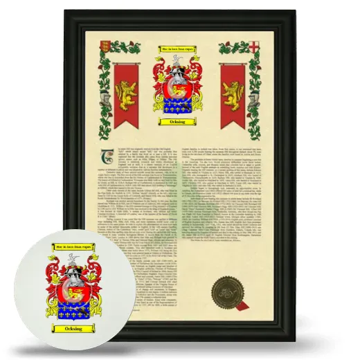 Ocksing Framed Armorial History and Mouse Pad - Black