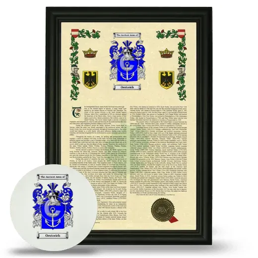 Oestreich Framed Armorial History and Mouse Pad - Black