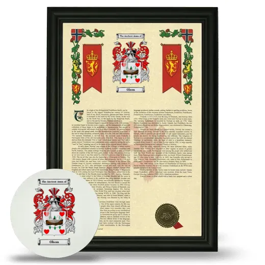 Olson Framed Armorial History and Mouse Pad - Black