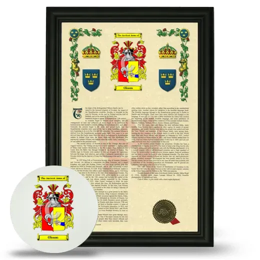 Olsson Framed Armorial History and Mouse Pad - Black