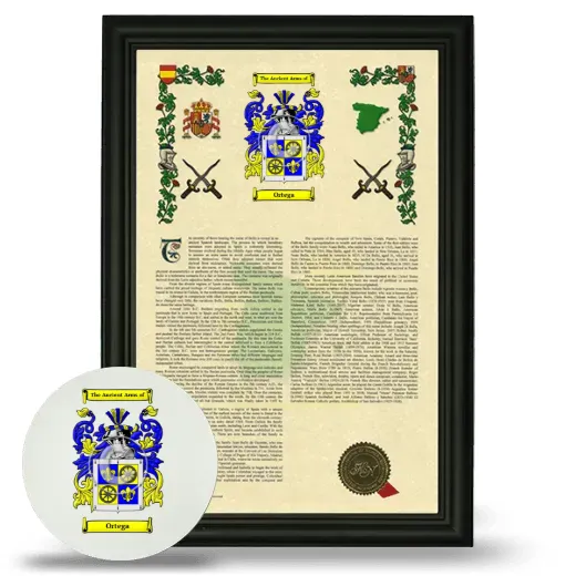 Ortega Framed Armorial History and Mouse Pad - Black