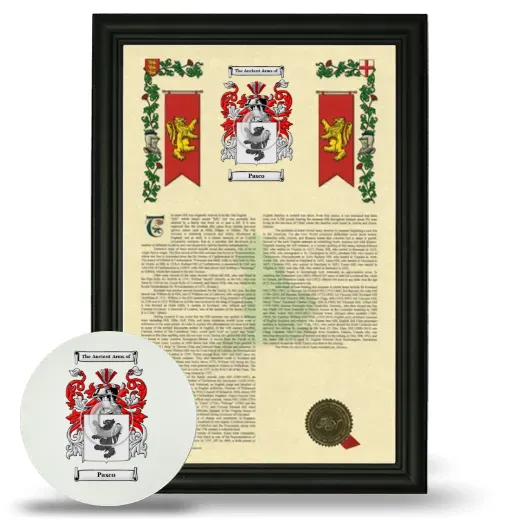 Pasco Framed Armorial History and Mouse Pad - Black