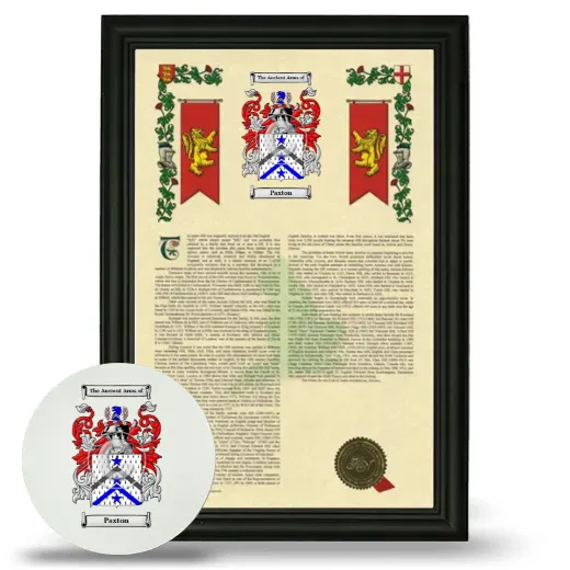 Paxton Framed Armorial History and Mouse Pad - Black