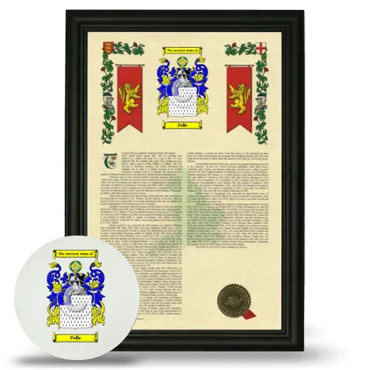 Pelle Framed Armorial History and Mouse Pad - Black