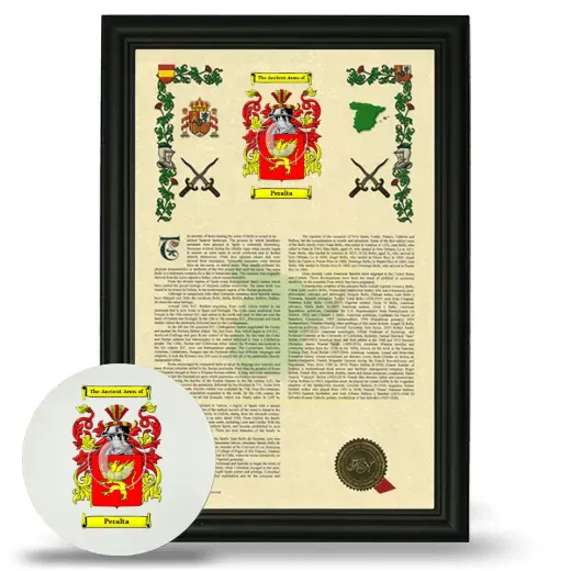 Peralta Framed Armorial History and Mouse Pad - Black