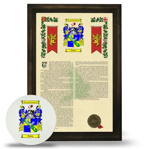 Pettee Framed Armorial History and Mouse Pad - Brown