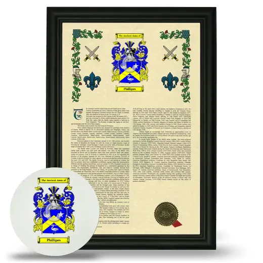 Phillipes Framed Armorial History and Mouse Pad - Black