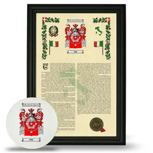 Pini Framed Armorial History and Mouse Pad - Black