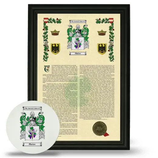 Platter Framed Armorial History and Mouse Pad - Black