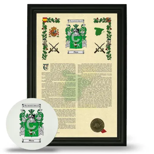 Plaza Framed Armorial History and Mouse Pad - Black