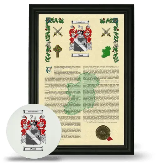 Plunk Framed Armorial History and Mouse Pad - Black