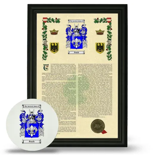 Posch Framed Armorial History and Mouse Pad - Black