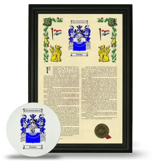 Postma Framed Armorial History and Mouse Pad - Black