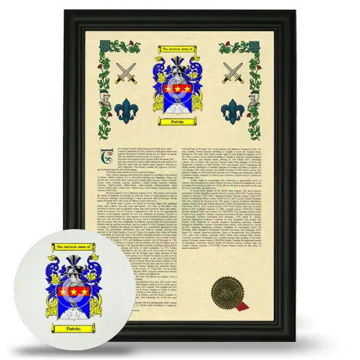 Potvin Framed Armorial History and Mouse Pad - Black