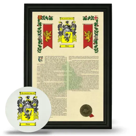 Price Framed Armorial History and Mouse Pad - Black