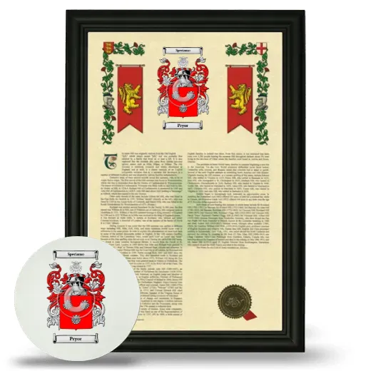 Pryor Framed Armorial History and Mouse Pad - Black
