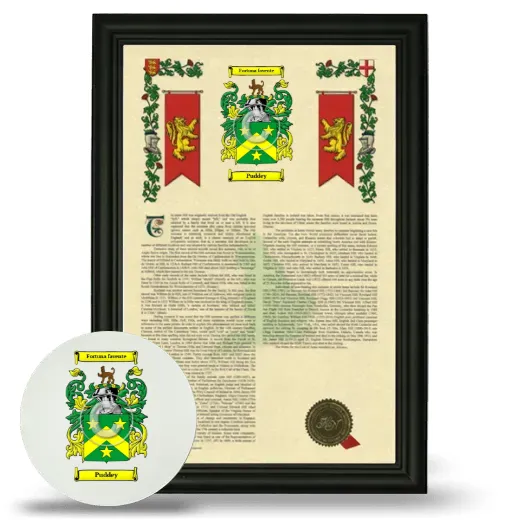 Puddey Framed Armorial History and Mouse Pad - Black