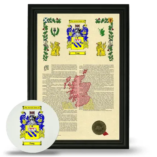 Pung Framed Armorial History and Mouse Pad - Black