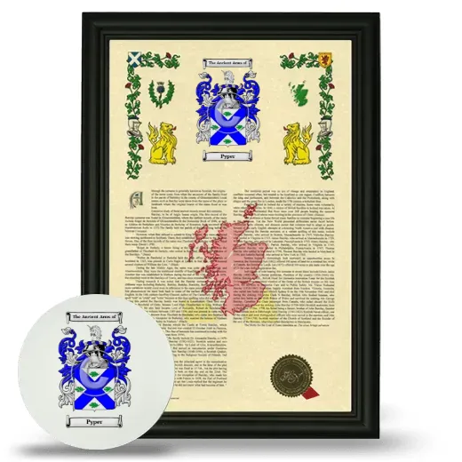 Pyper Framed Armorial History and Mouse Pad - Black