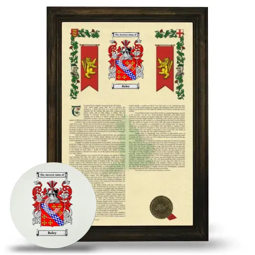 Raley Framed Armorial History and Mouse Pad - Brown