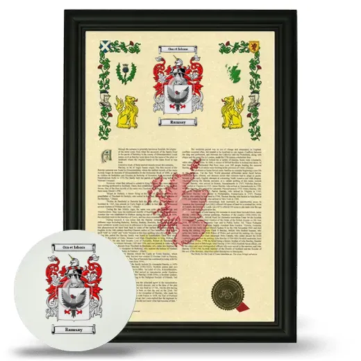 Ramsay Framed Armorial History and Mouse Pad - Black