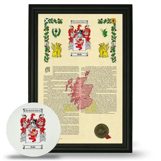 Reda Framed Armorial History and Mouse Pad - Black