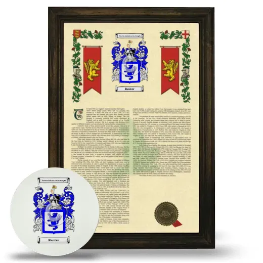 Renter Framed Armorial History and Mouse Pad - Brown
