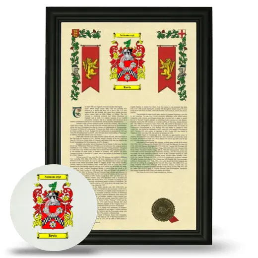 Revis Framed Armorial History and Mouse Pad - Black