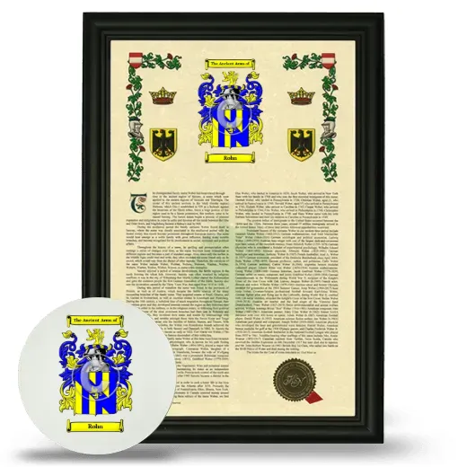 Rohn Framed Armorial History and Mouse Pad - Black