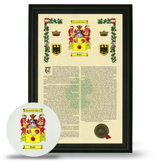 Roser Framed Armorial History and Mouse Pad - Black