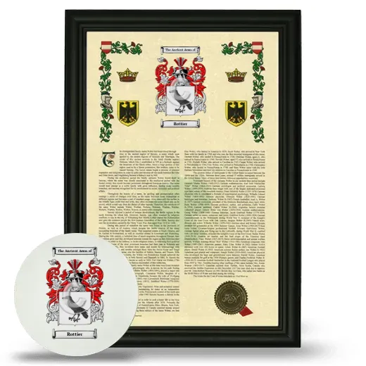 Rottier Framed Armorial History and Mouse Pad - Black